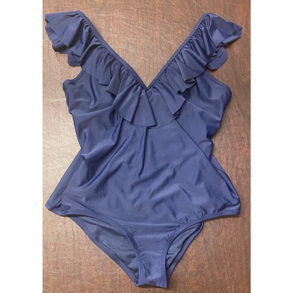 NWT‎ Jessica Simpson Royal Blue Ruffle One Piece Swimsuit XL 18/20 Resort Cruise